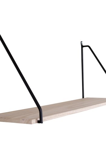 HOUSE NORDIC rektangulr Arnhem vegghylle - tre og sort stl (65x27)