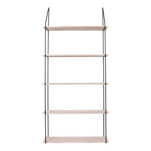 HOUSE NORDIC rektangulr Eindhoven vegghylle - tre og sort stl