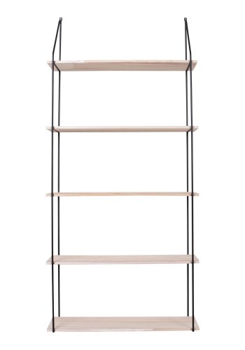 HOUSE NORDIC rektangulr Eindhoven vegghylle - tre og sort stl