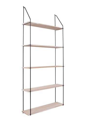 HOUSE NORDIC rektangulr Eindhoven vegghylle - tre og sort stl