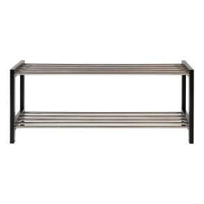 Padova skoreol, m. 2 hylder - sort poppeltr og stl (78x34)