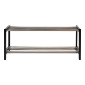 HOUSE NORDIC Padova skoreol, m. 2 hylder - sort poppeltr og stl (78x34)