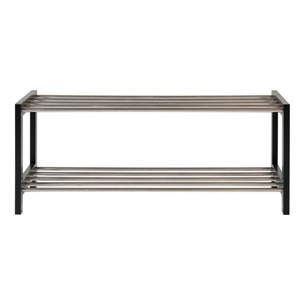 Padova skoreol, m. 2 hylder - sort poppeltr og stl (78x34)