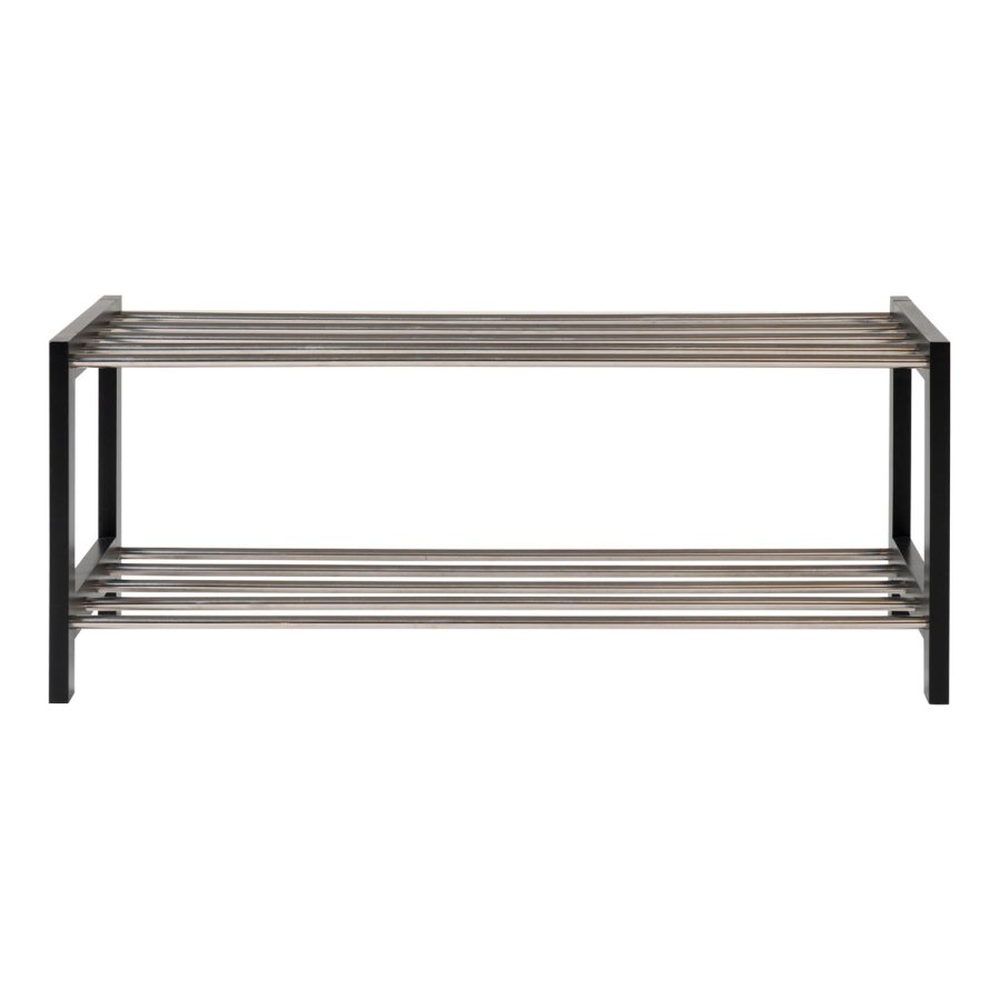 HOUSE NORDIC Padova skostativ, m. 2 hyller - svart poppeltre og stl (78x34)