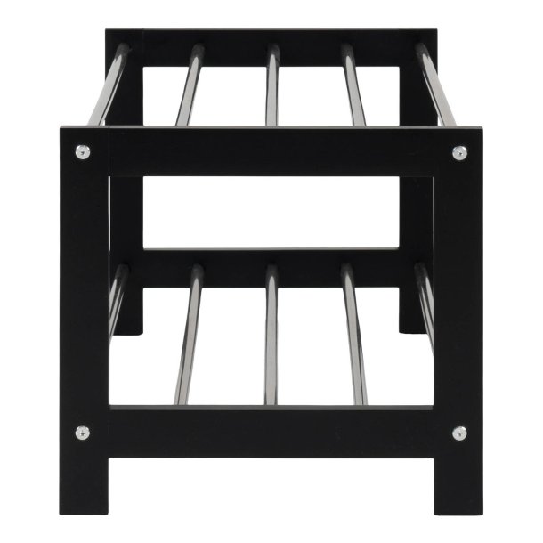 Padova skoreol, m. 2 hylder - sort poppeltr og stl (78x34)