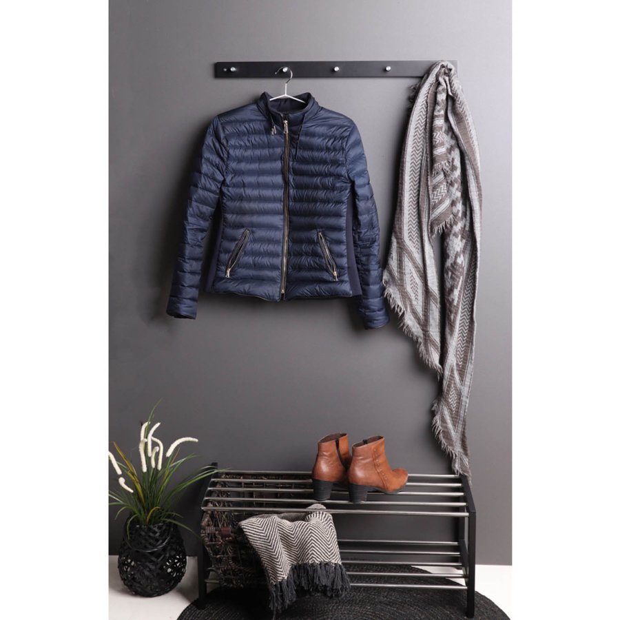 HOUSE NORDIC Padova skostativ, m. 2 hyller - svart poppeltre og stl (78x34)