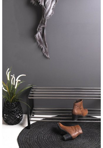 HOUSE NORDIC Padova skostativ, m. 2 hyller - svart poppeltre og stl (78x34)