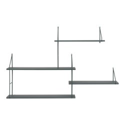 Harlem vghylde, m. 4 hylder - grn kejsertr og grn stl