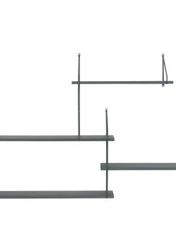 HOUSE NORDIC Harlem vegghylle, m. 4 hyller - grnt keiserlig tre og grnt stl