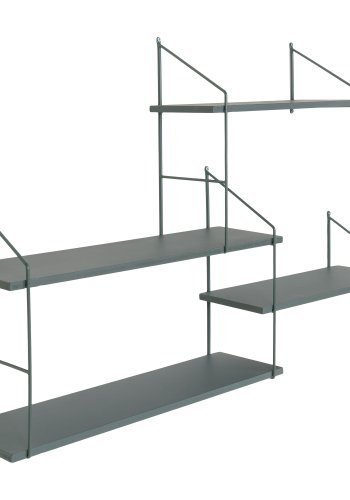 HOUSE NORDIC Harlem vegghylle, m. 4 hyller - grnt keiserlig tre og grnt stl