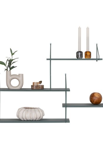 HOUSE NORDIC Harlem vegghylle, m. 4 hyller - grnt keiserlig tre og grnt stl