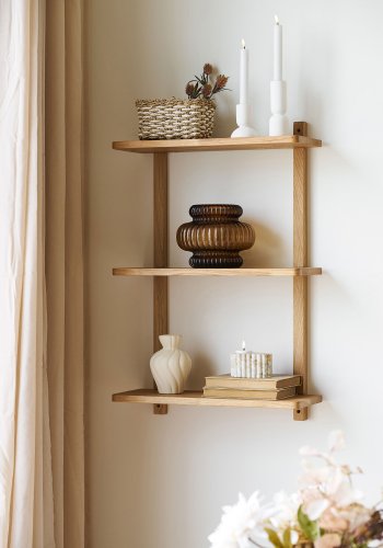 HOUSE NORDIC Townsville v�ghylde, m. 3 hylder, kvadratisk - natur egetr�