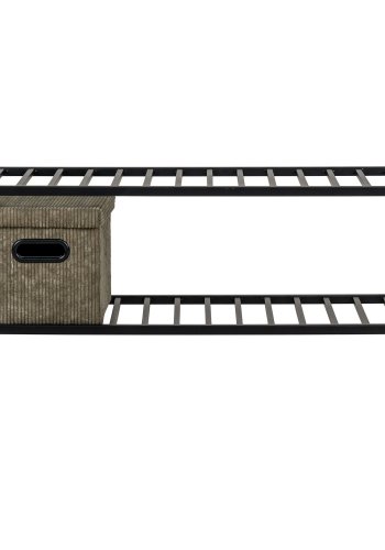 HOUSE NORDIC Vita skohylle - Skohylle, 2 hyller, svart stlramme 79x34 cm