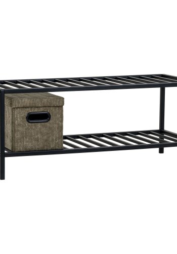 HOUSE NORDIC Vita skohylle - Skohylle, 2 hyller, svart stlramme 79x34 cm