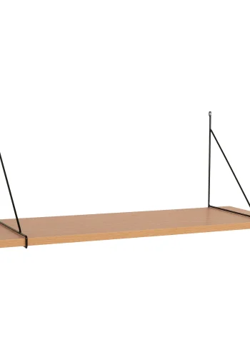 HOUSE NORDIC Chiba vegghylle, rektangulr - naturlig melamin og svart stl (120x29 cm)