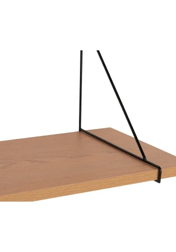 HOUSE NORDIC Chiba vegghylle, rektangulr - naturlig melamin og svart stl (120x29 cm)