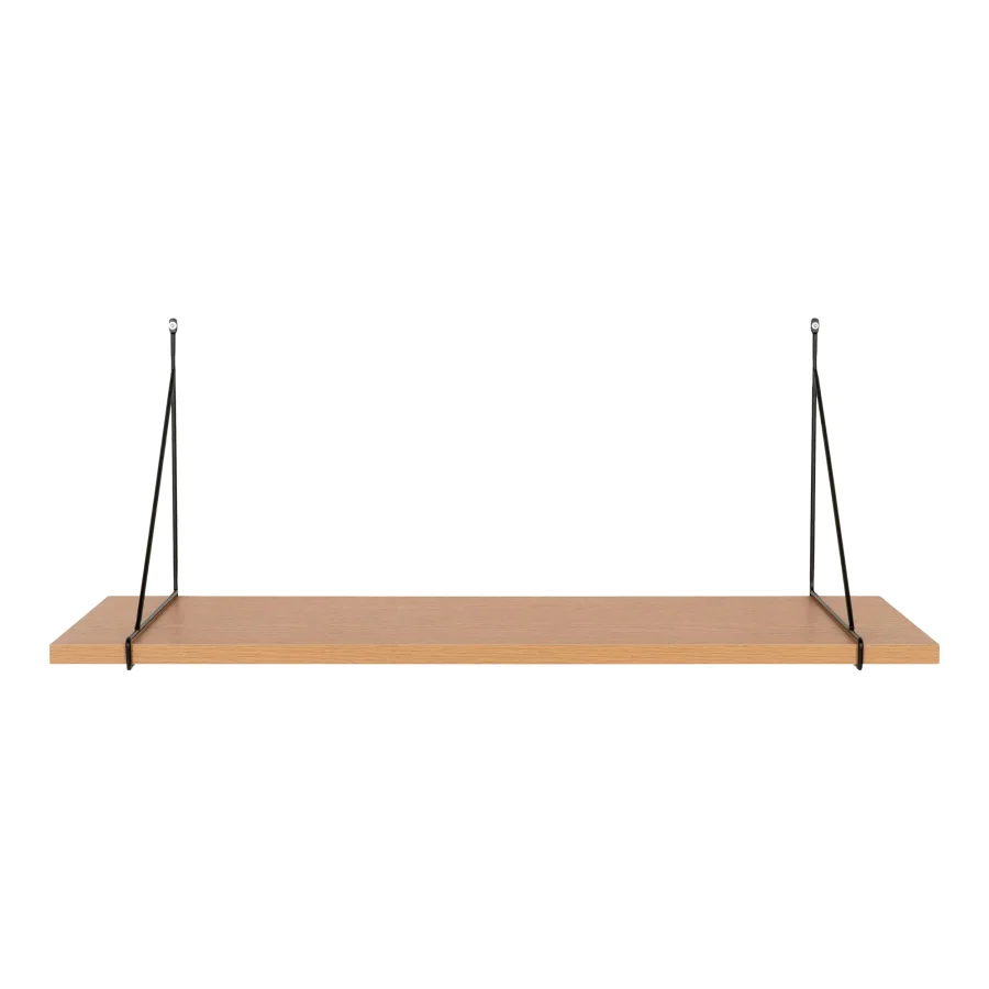 HOUSE NORDIC Chiba vegghylle, rektangulr - naturlig melamin og svart stl (120x29 cm)