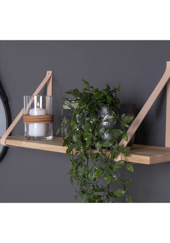 HOUSE NORDIC rektangulr Forno vegghylle - naturskinn og gummitre