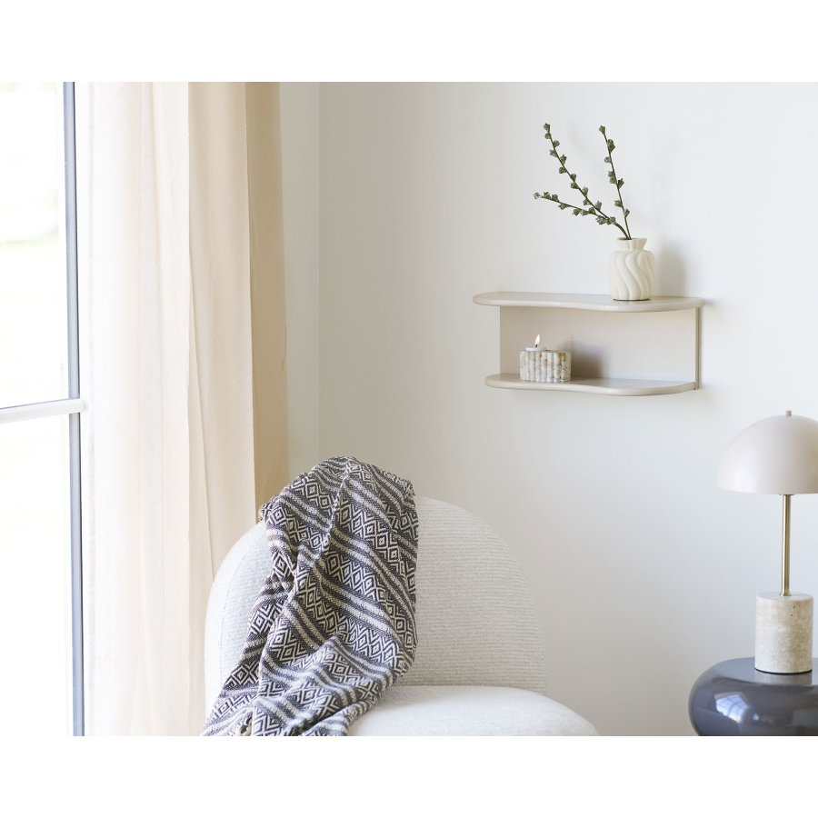 HOUSE NORDIC V&auml;gghylla Botta, med 2 hyllplan, rektangul&auml;r - beige MDF