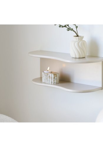 HOUSE NORDIC V&auml;gghylla Botta, med 2 hyllplan, rektangul&auml;r - beige MDF