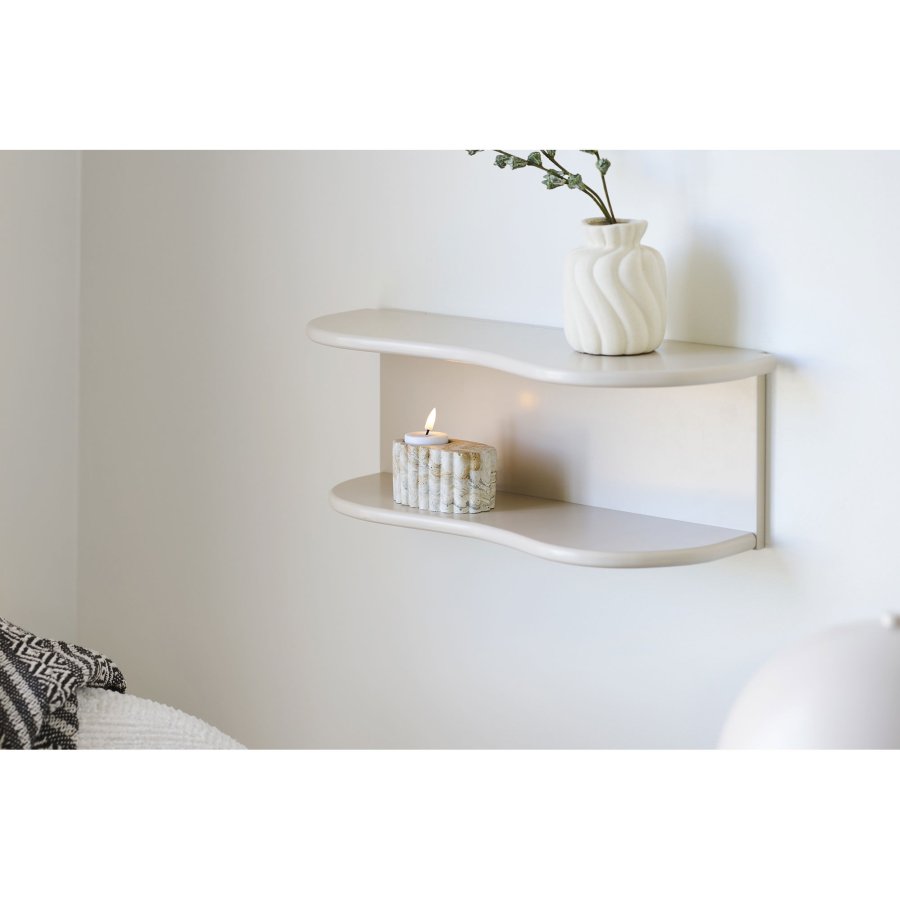 HOUSE NORDIC V&auml;gghylla Botta, med 2 hyllplan, rektangul&auml;r - beige MDF