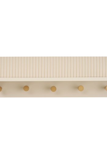 HOUSE NORDIC Rocca hatthylla, med 1 hyllplan och 5 krokar, rektangul&auml;r - beige MDF