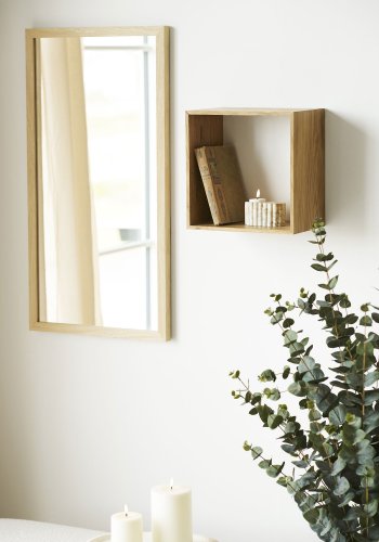 HOUSE NORDIC Lattoon v&auml;gghylla, fyrkantig - naturf&auml;rgad ek (30x30)