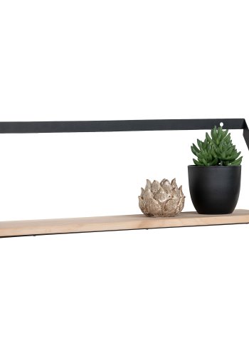 HOUSE NORDIC Basel Hylle - Vegghylle, stl, furu 55x14x18 cm