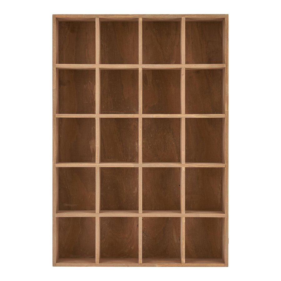 HOUSE NORDIC Vegghylle/skap i mose, rektangulr - naturlig furu (44x10x63)