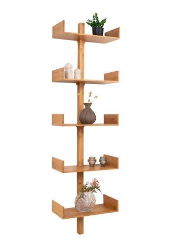 HOUSE NORDIC Villa vegghylle, m. 5 hyller - naturlig bambus (50x180)