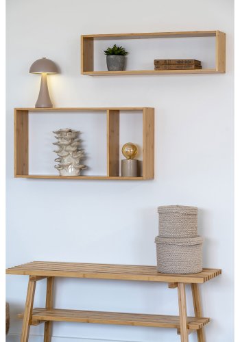 HOUSE NORDIC Ember vegghylle, rektangulr - naturlig bambus (70x15x19,5)