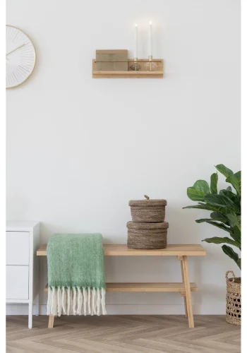 HOUSE NORDIC Ember vegghylle, rektangulr - naturlig bambus og metall (45x10x12)