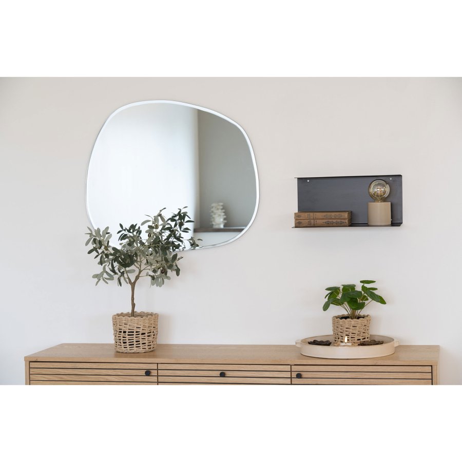 HOUSE NORDIC Liten vegghylle, rektangulr - svart stl (40x18x18)