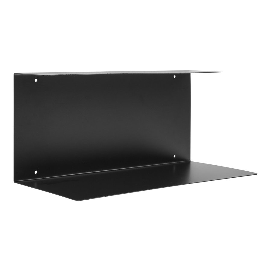 HOUSE NORDIC Liten vegghylle, rektangulr - svart stl (40x18x18)