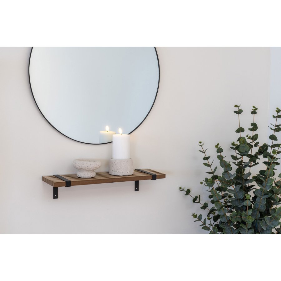 HOUSE NORDIC Luxor Vegghylle - Vegghylle, askefiner/metall, naturlig/svart<br>50x15x10 cm