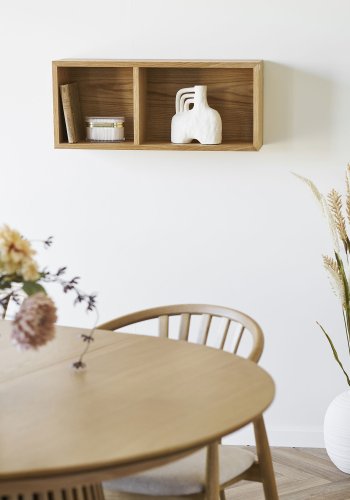 HOUSE NORDIC Oshawa v&auml;gghylla, rektangul&auml;r - naturlig ekfaner (30x20)