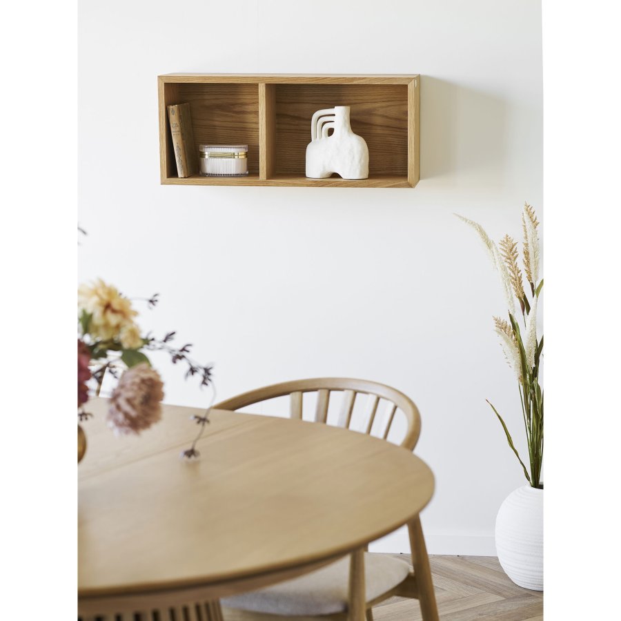 HOUSE NORDIC Oshawa v&auml;gghylla, rektangul&auml;r - naturlig ekfaner (30x20)