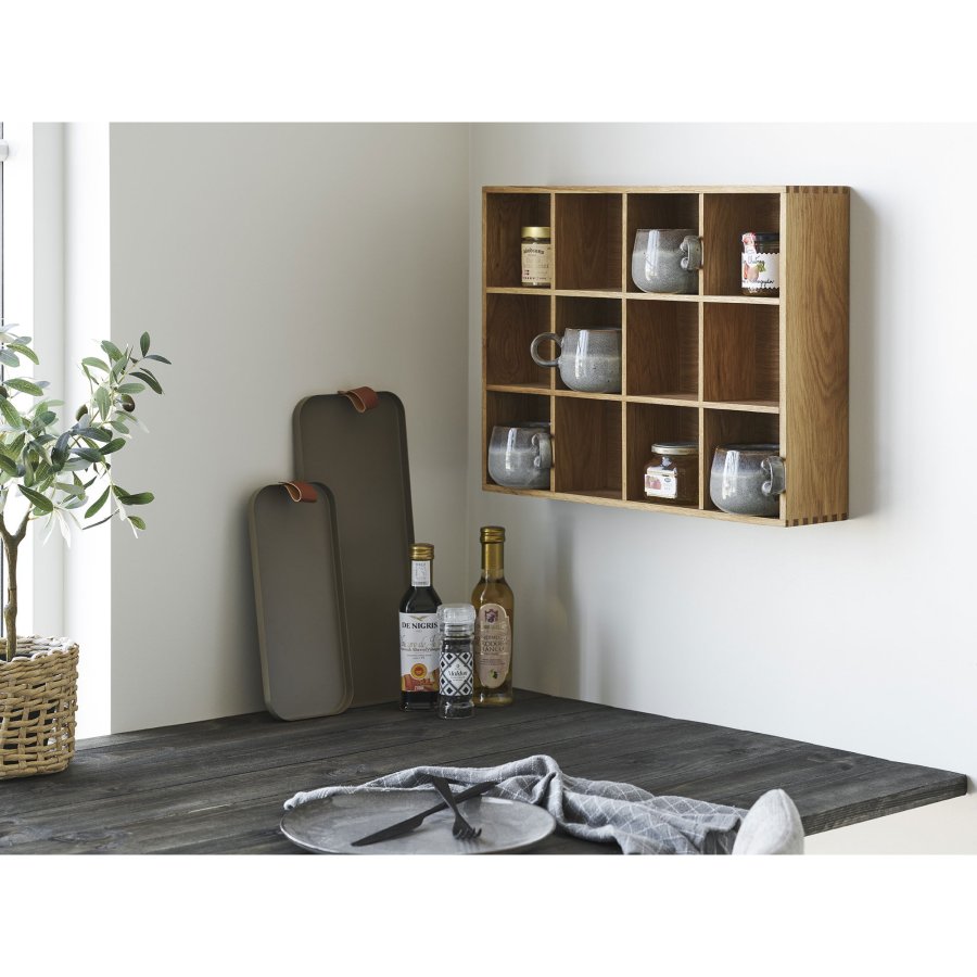 HOUSE NORDIC Soria v&auml;gghylla, rektangul&auml;r - naturlig ekfaner och ek (51x39)