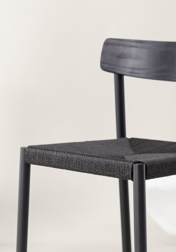 VIND COLLECTION Malmön spisestol - svart tre, tau og stl