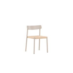 VIND KOLLEKTION Malmn spisebordsstol - beige rattan og greige MDF/stl