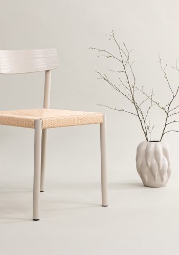 VINN KOLLEKSJON Malmön spisestol - beige rotting og greige MDF/stl