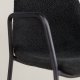VIND COLLECTION Klädesholmen spisebordsstol, m. armlener - svart boucléstoff og sort stl