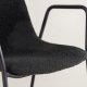 VIND COLLECTION Klädesholmen spisebordsstol, m. armlener - svart boucléstoff og sort stl