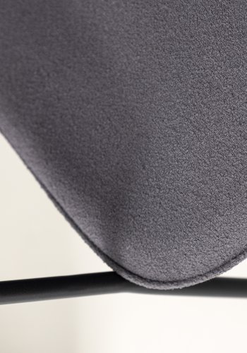 VIND COLLECTION Klädesholmen spisebordsstol, m. armlener - mrkegr boucléstoff og sort stl