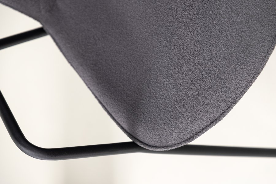 VIND COLLECTION Klädesholmen spisebordsstol, m. armlener - mrkegr boucléstoff og sort stl