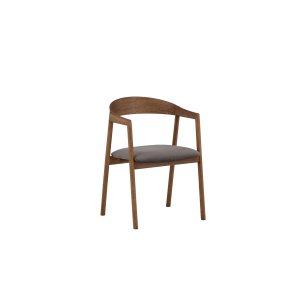 VIND KOLLEKTION Lngn spisebordsstol, m. armln - gr fljl og brun egetr