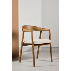 VENTURE DESIGN L�ng&ouml;n Spisestole 2-pak - Brun Ask / Beige Stof