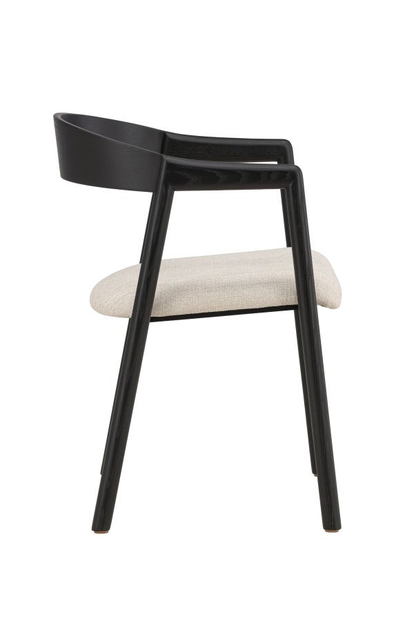 VENTURE DESIGN L�ng&ouml;n Spisestole 2-pak - Sort / Beige Stof