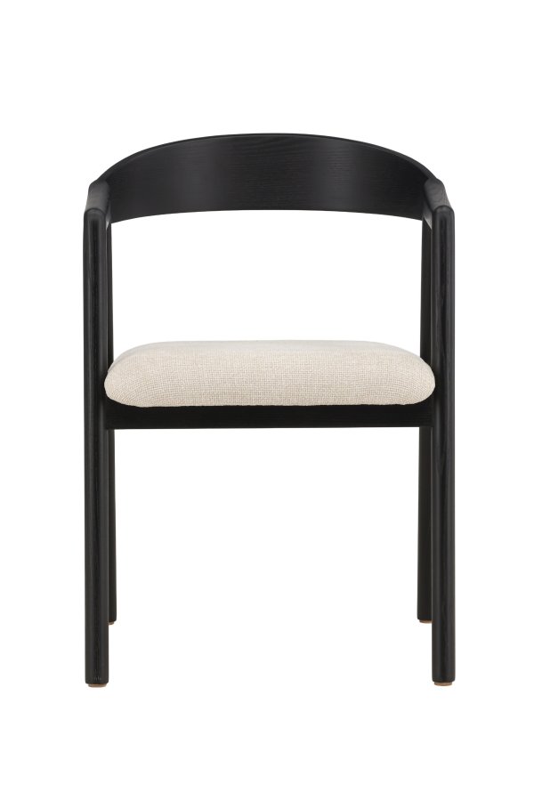 VENTURE DESIGN L�ng&ouml;n Spisestole 2-pak - Sort / Beige Stof