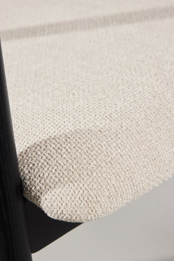 VENTURE DESIGN L�ng&ouml;n Spisestole 2-pak - Sort / Beige Stof